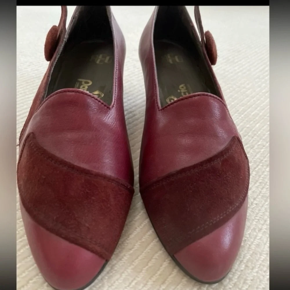Sacco -Patricia Burgundy Red Leather And Suede Shoe